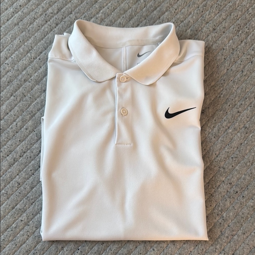 Nike Men's Dri-Fit Golf Polo - White (Medium)